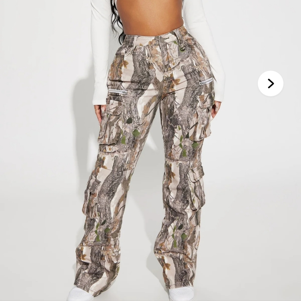 Fashion Nova Green Camouflage Pants